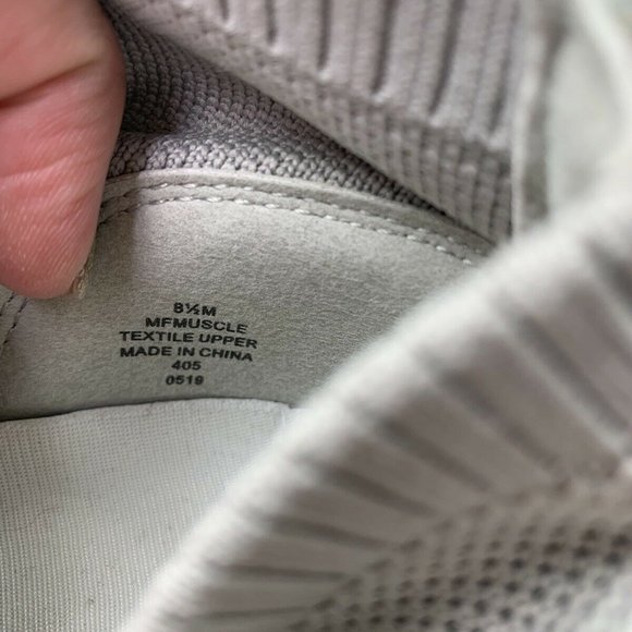 Marc Fisher Muscle Wedge Sneakers 8.5M Gray Knit Fabric Pull On High Top Shoes - Picture 6 of 7